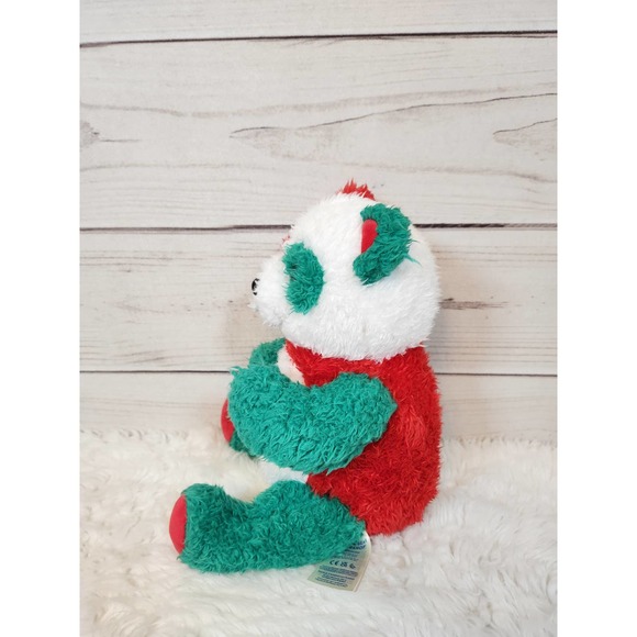 Build A Bear Workshop Green White Plush Solid Holiday Panda 11" Stuffed Animals - Picture 2 of 7